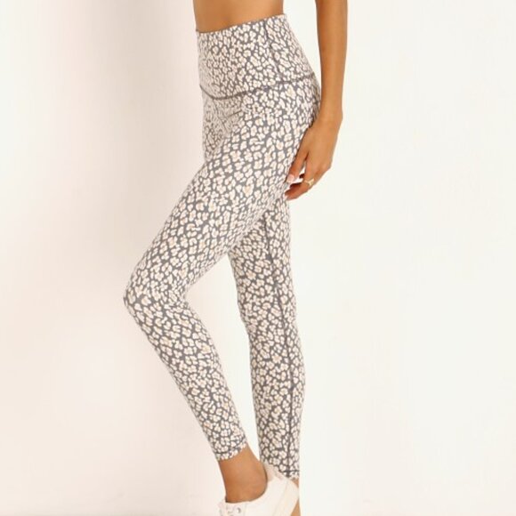 Varley Century Legging High Rise Leggings Lead Cheetah Strech Gray Pant XL NEW - Picture 2 of 9